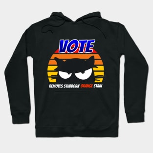 Retro Cat Vote Removes Stubborn Orange Stain Hoodie